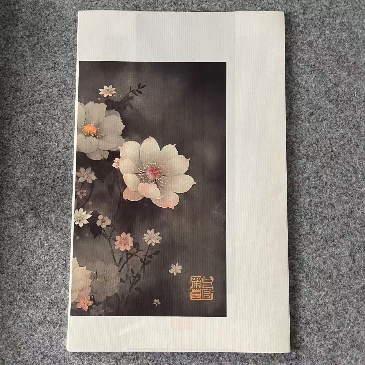 【绢布】静德斋【水墨莲花绢布】小楷行草书熟宣