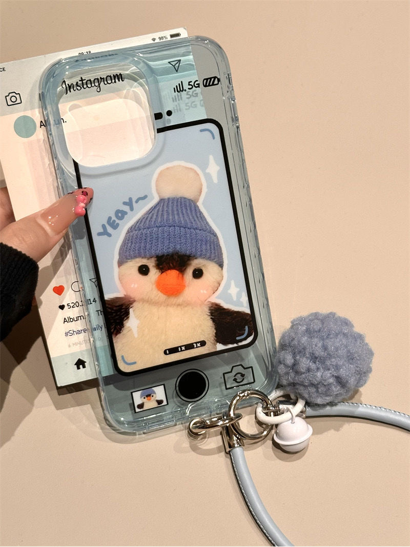 相机企鹅适用苹果16/15手机壳iphone13pro12女14小米oppo华为vivo