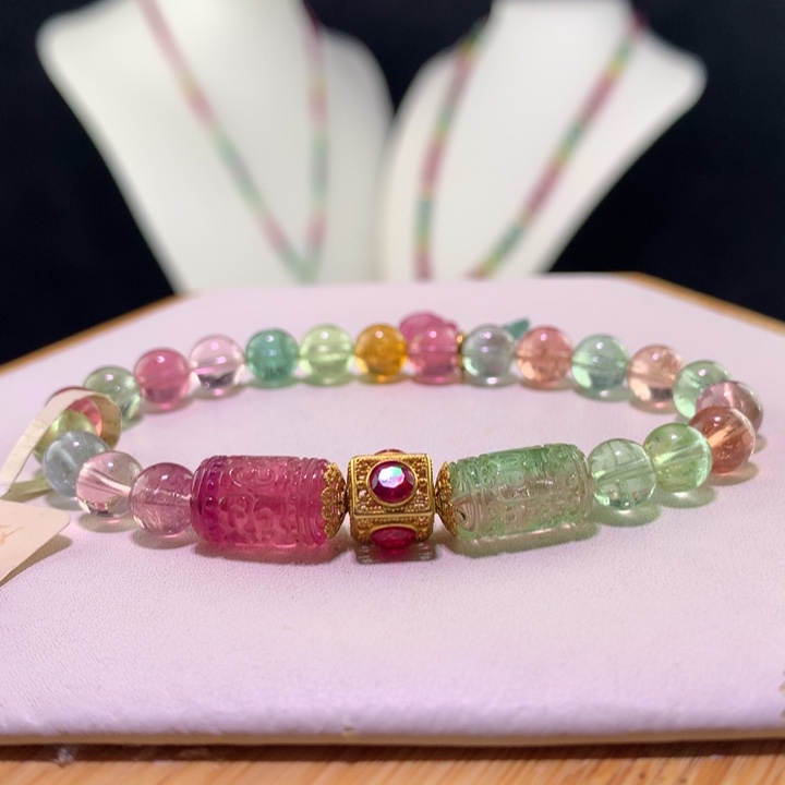 双色碧玺手链未镶嵌