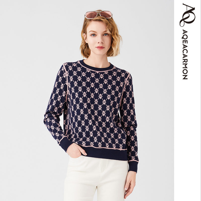 雅格上美 秋季女士两面可穿毛衫 A24QF21J24