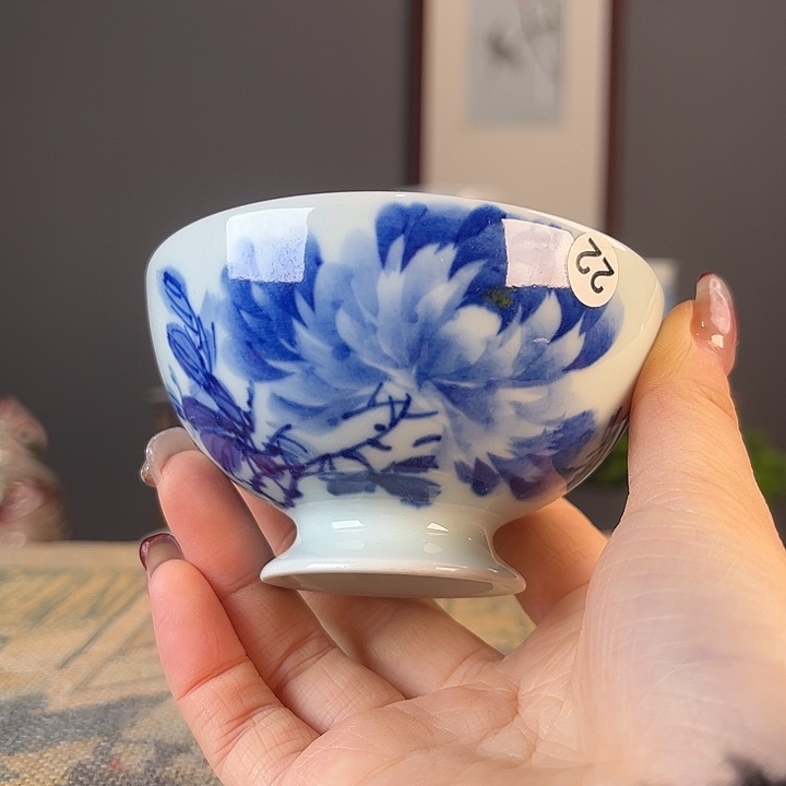 摆件景德柴烧茶杯多人