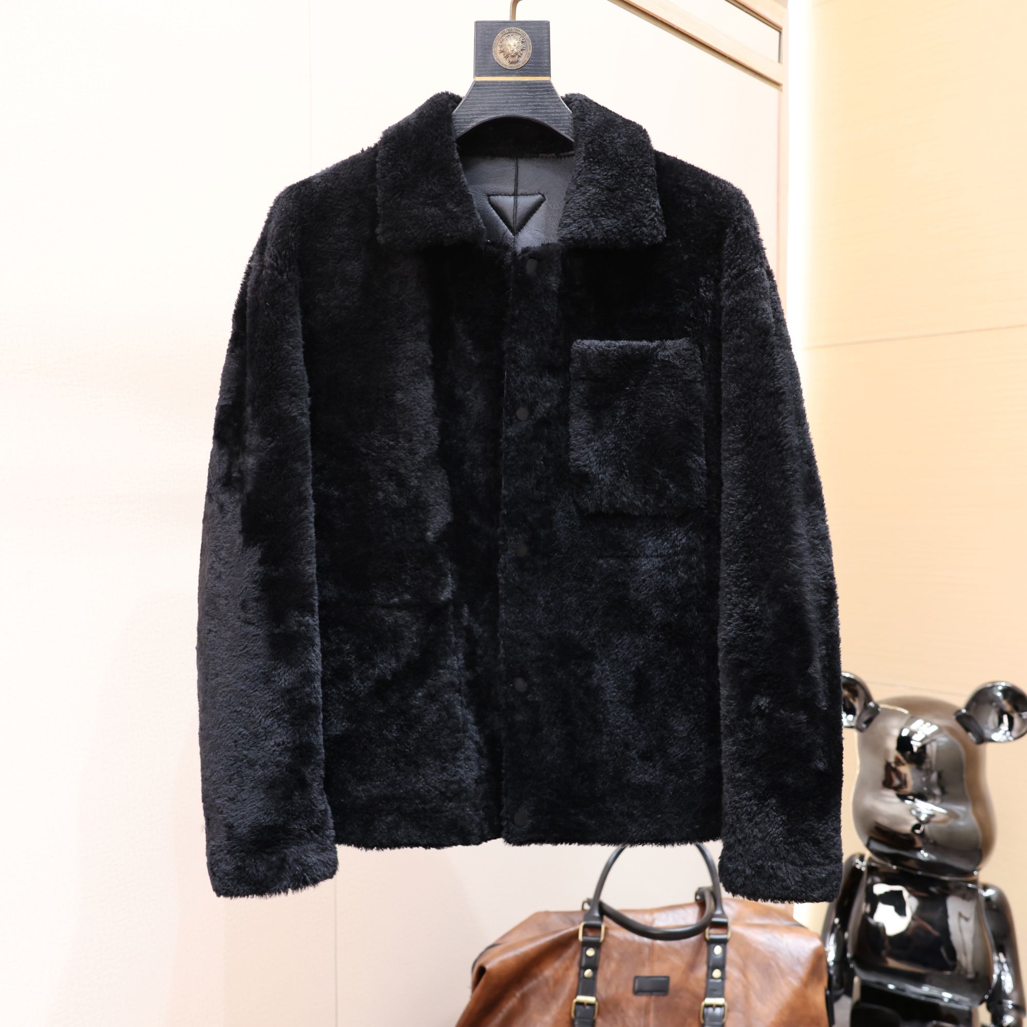 73000版 “西班牙 進口美利奴”羊毛皮毛一体夹克外套大衣