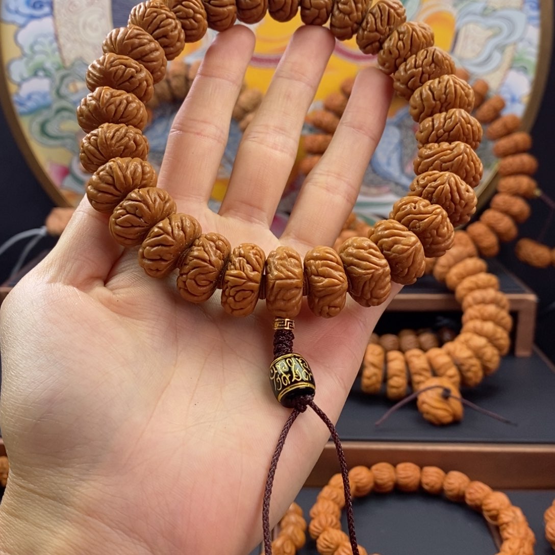 桃核手串核*仁龙纹桃核祥云