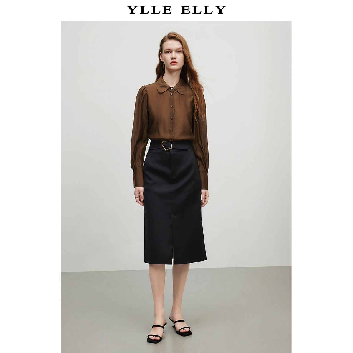 【籽言专属】设计款纯色POLO领衬衫Y311301754