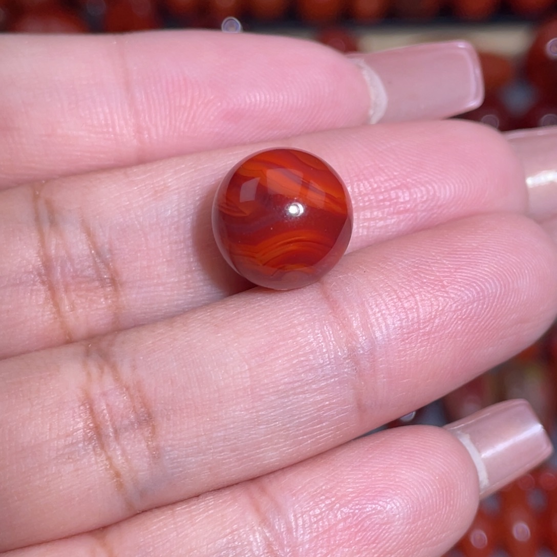 南红玛瑙未镶嵌瓦西火焰纹卡12.4