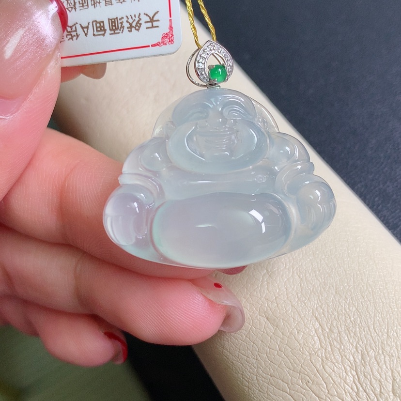 【闪购商品】翡翠颈饰18K金镶嵌佛公