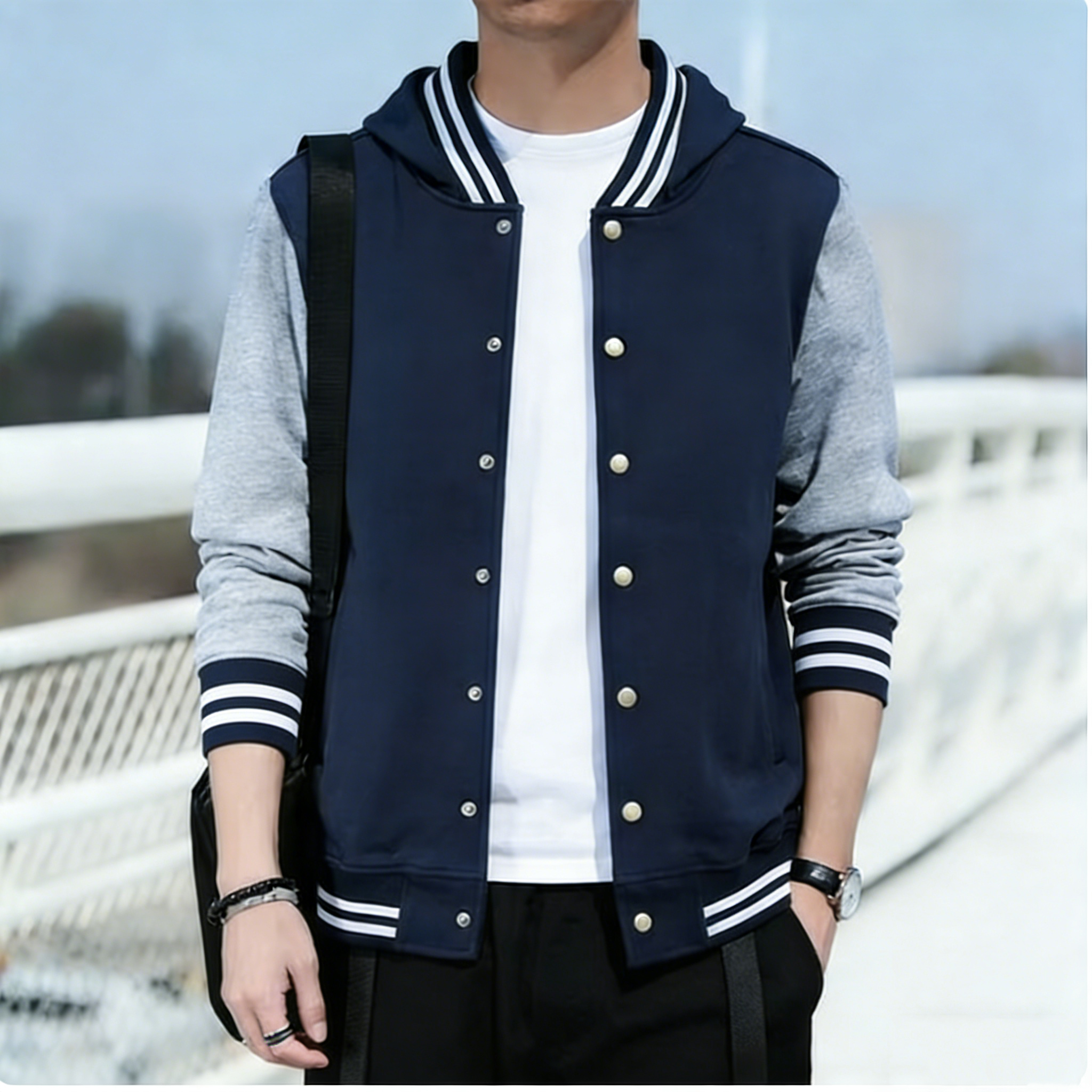 春秋季开衫外套男新款卫衣百搭上衣连帽 长袖运动服