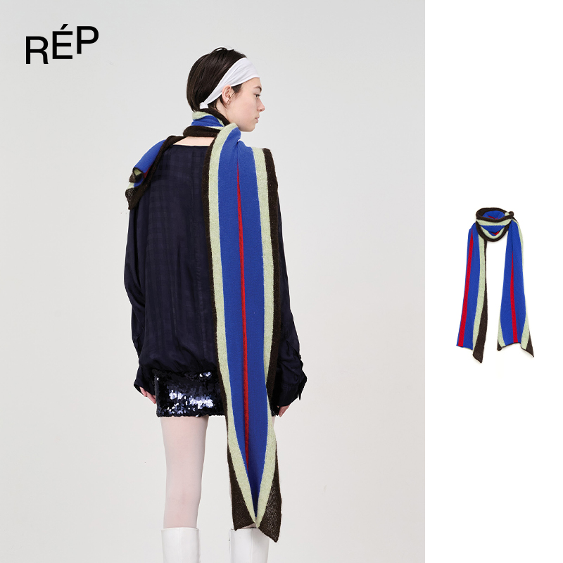 REP-EDWARD CUMING设计师品牌多色条纹围巾 25FW新款