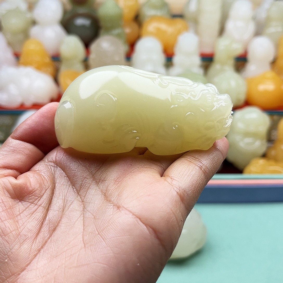 万***里石材貔貅手把材料