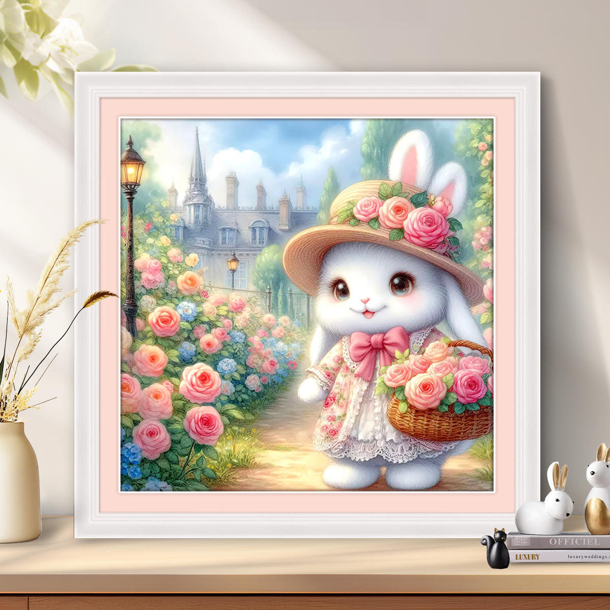 玫瑰兔2025爆款十字绣客厅简约卡通治愈卧室床头年轻十字绣新款