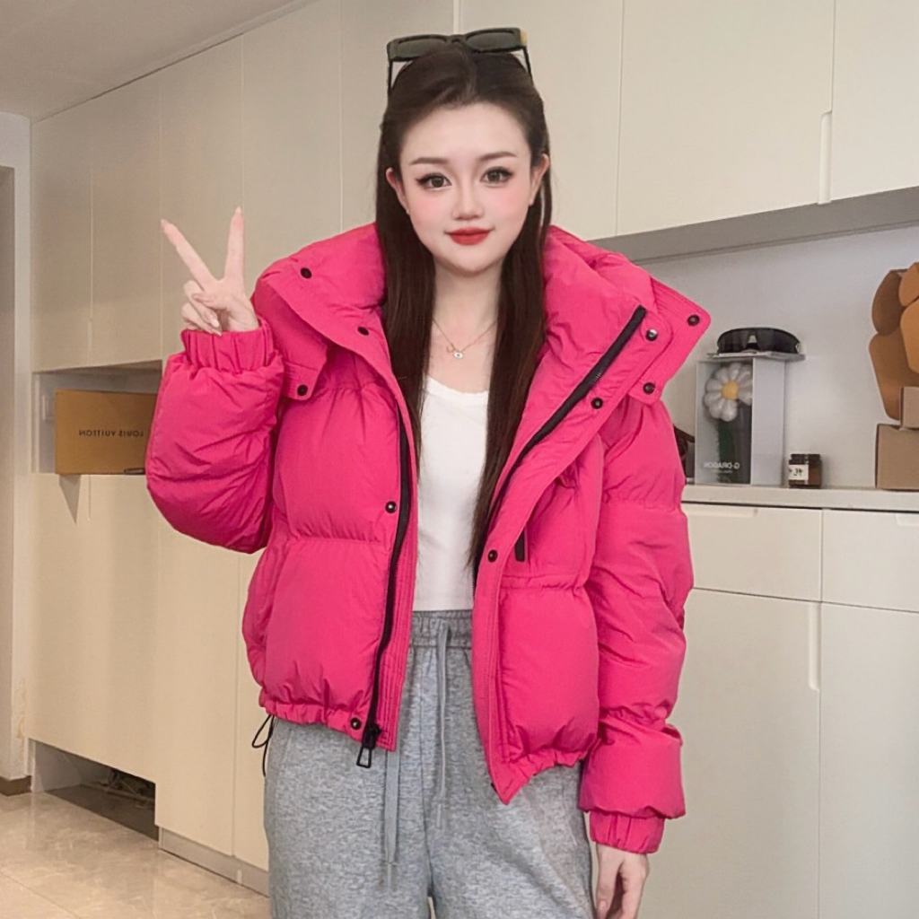 1020高级感连帽羽绒服女2025冬季新款小个子加厚外套
