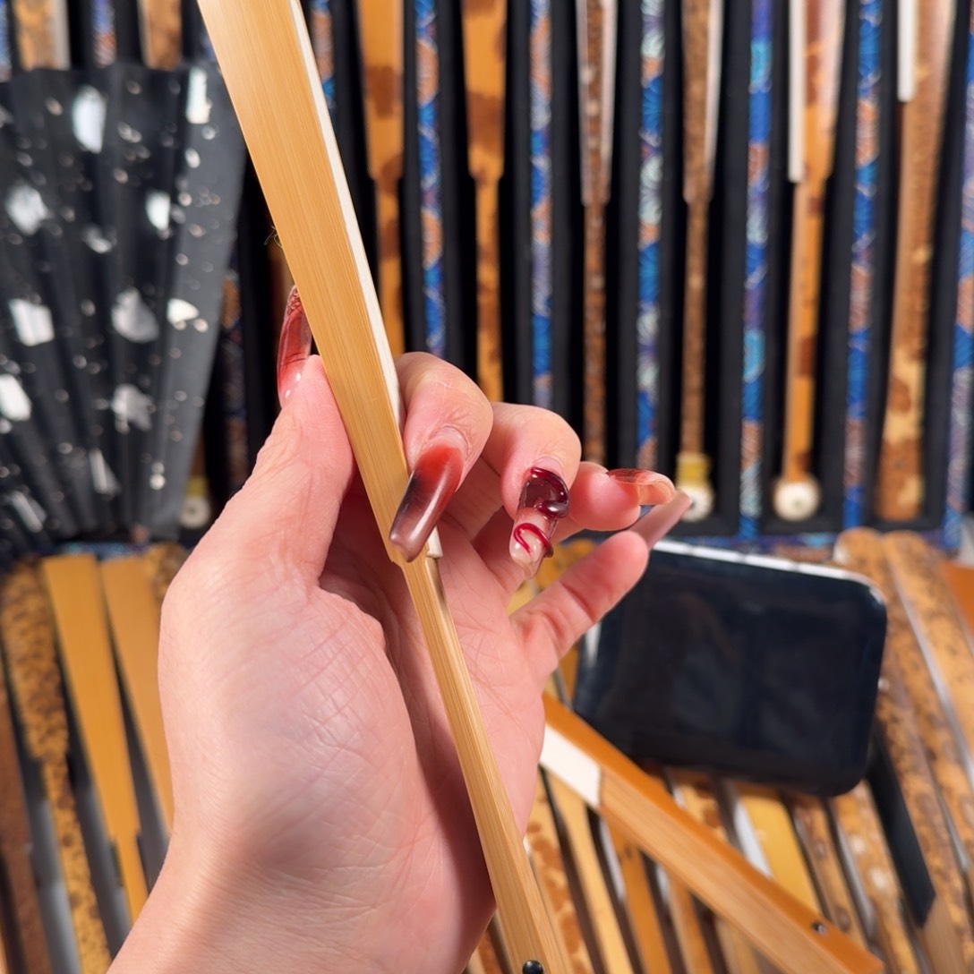 扇子我****看兵哥扇艺斑竹折扇