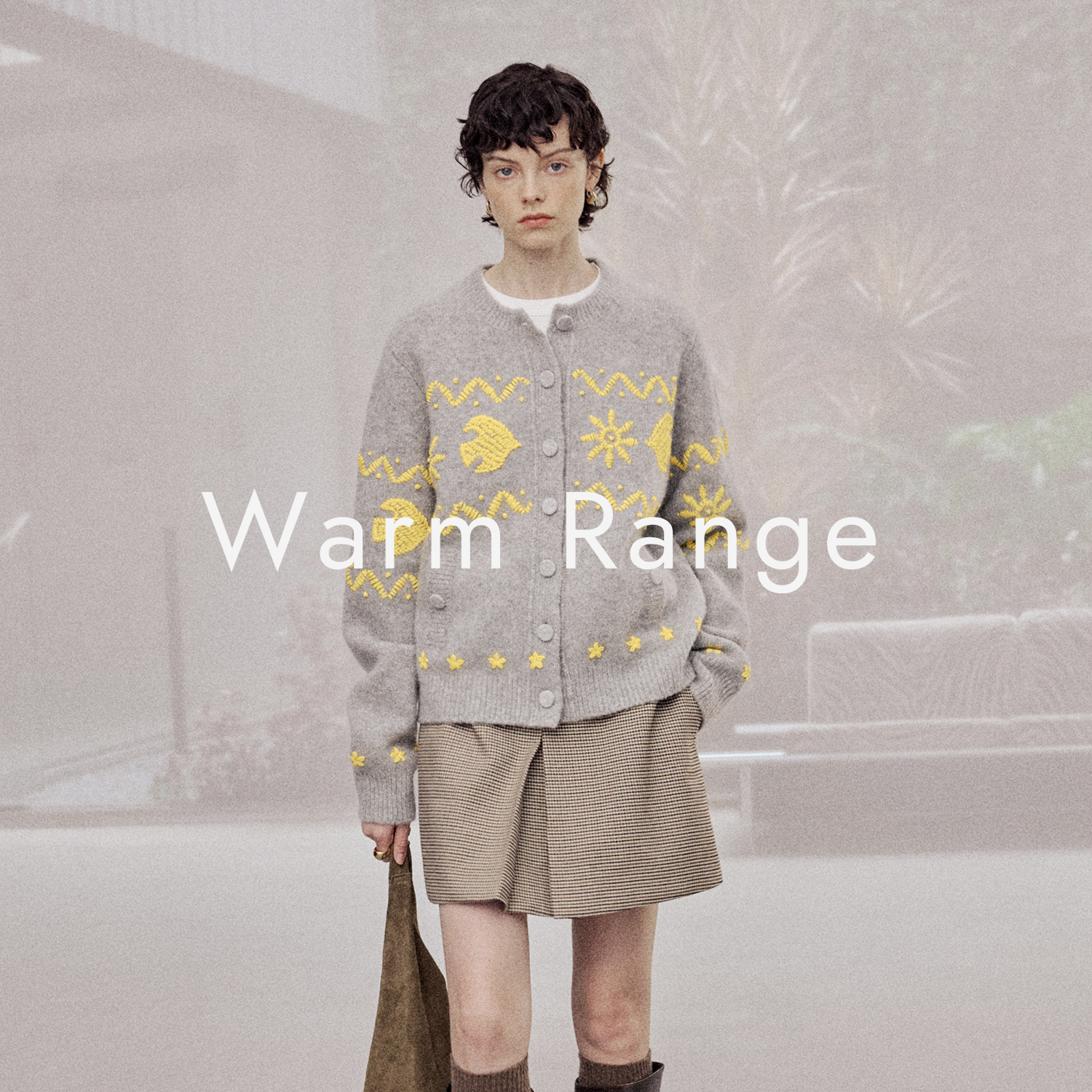 Warm Range 羊毛趣味手工立体刺绣毛衣开衫女秋冬百搭毛针织衫