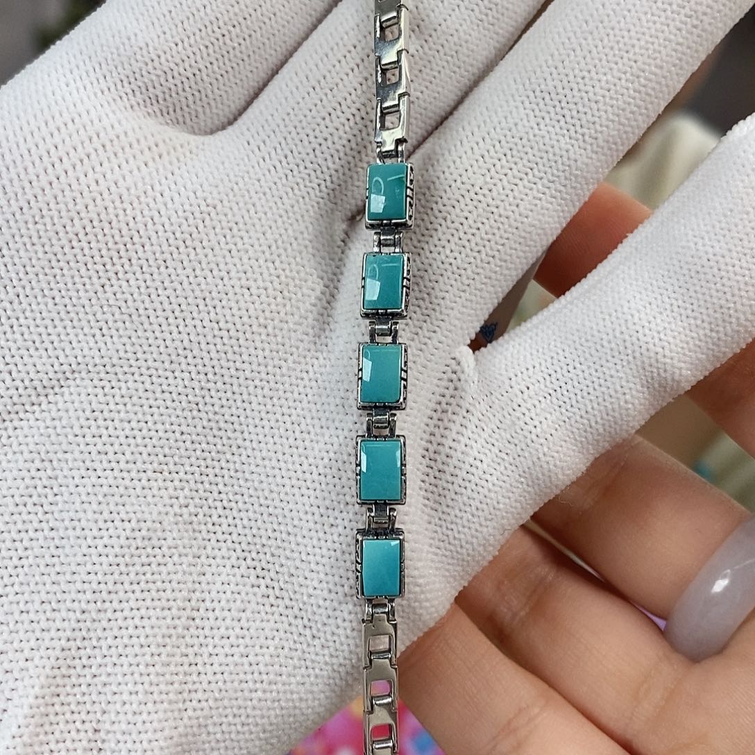 绿松石银S925镶嵌珠宝奇石