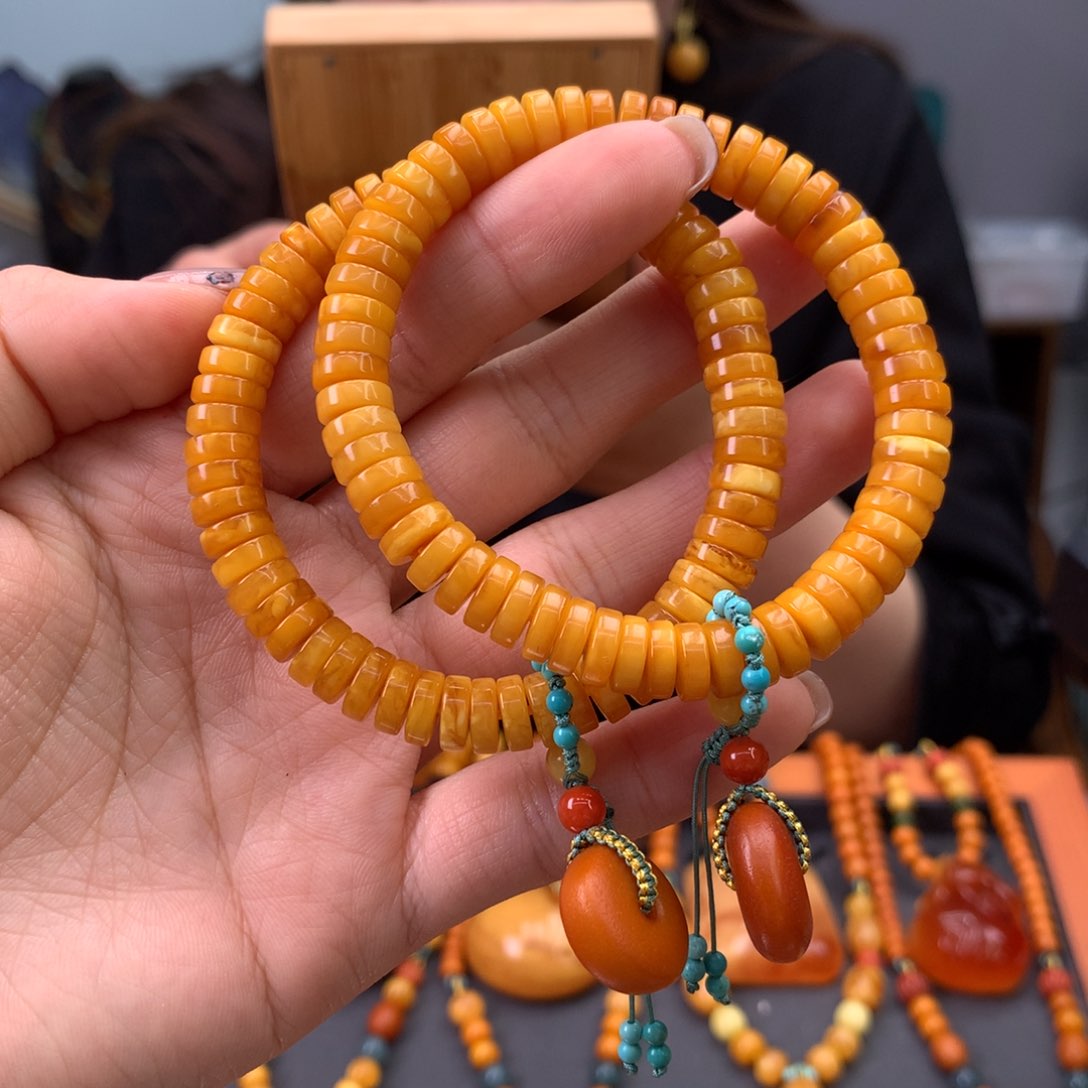 蜜蜡手串未镶嵌多样性发一