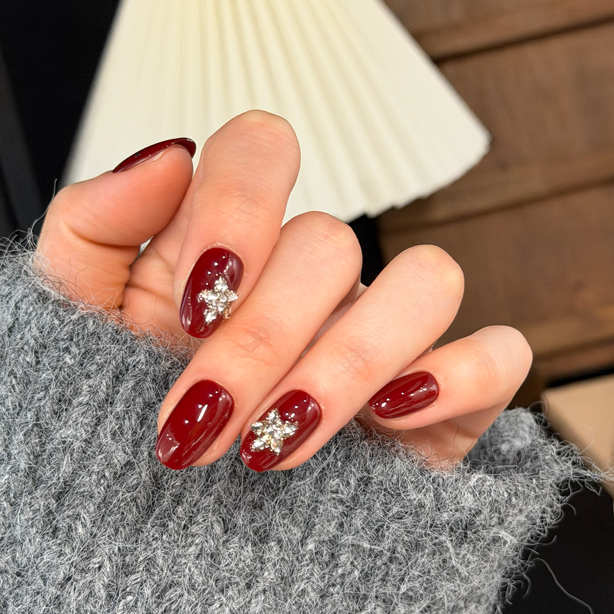 品妮小P【要过年】新年款 五角星拼钻 手工显白穿戴甲