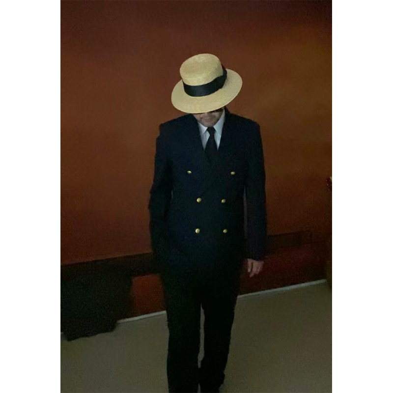 CE风格Hedi boy布雷泽意式西装海军蓝色双排羊毛商务休闲修身西装