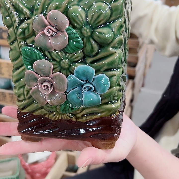 有孔.凑满10元发货多肉陶瓷花盆！