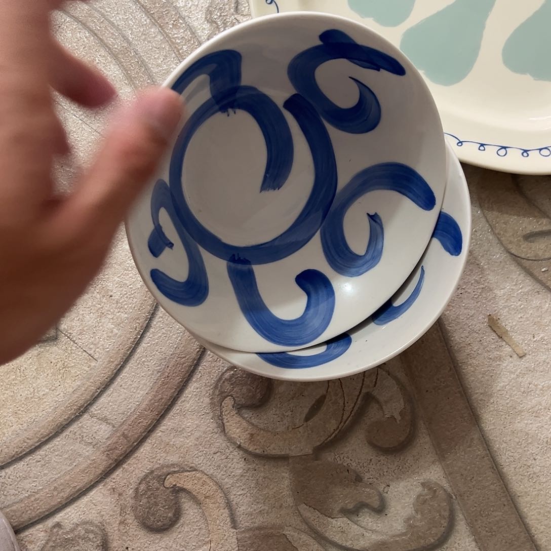 新骨瓷手绘青花6寸米饭碗