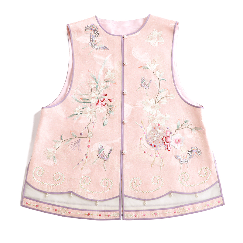 「烟雨集」丽古龙 正绢 复古中国风原创设计感刺绣汉服女装马甲