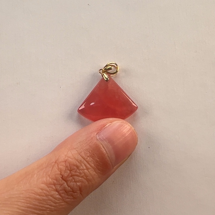 菱锰矿（红纹石）吊坠(赠链)18K金镶嵌