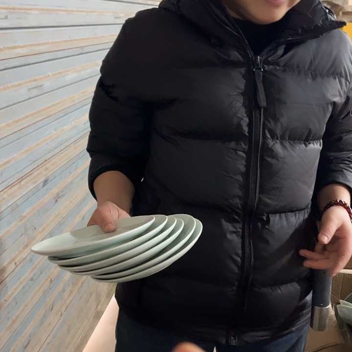 瓷片青瓷7英寸骨碟六个微瑕包邮