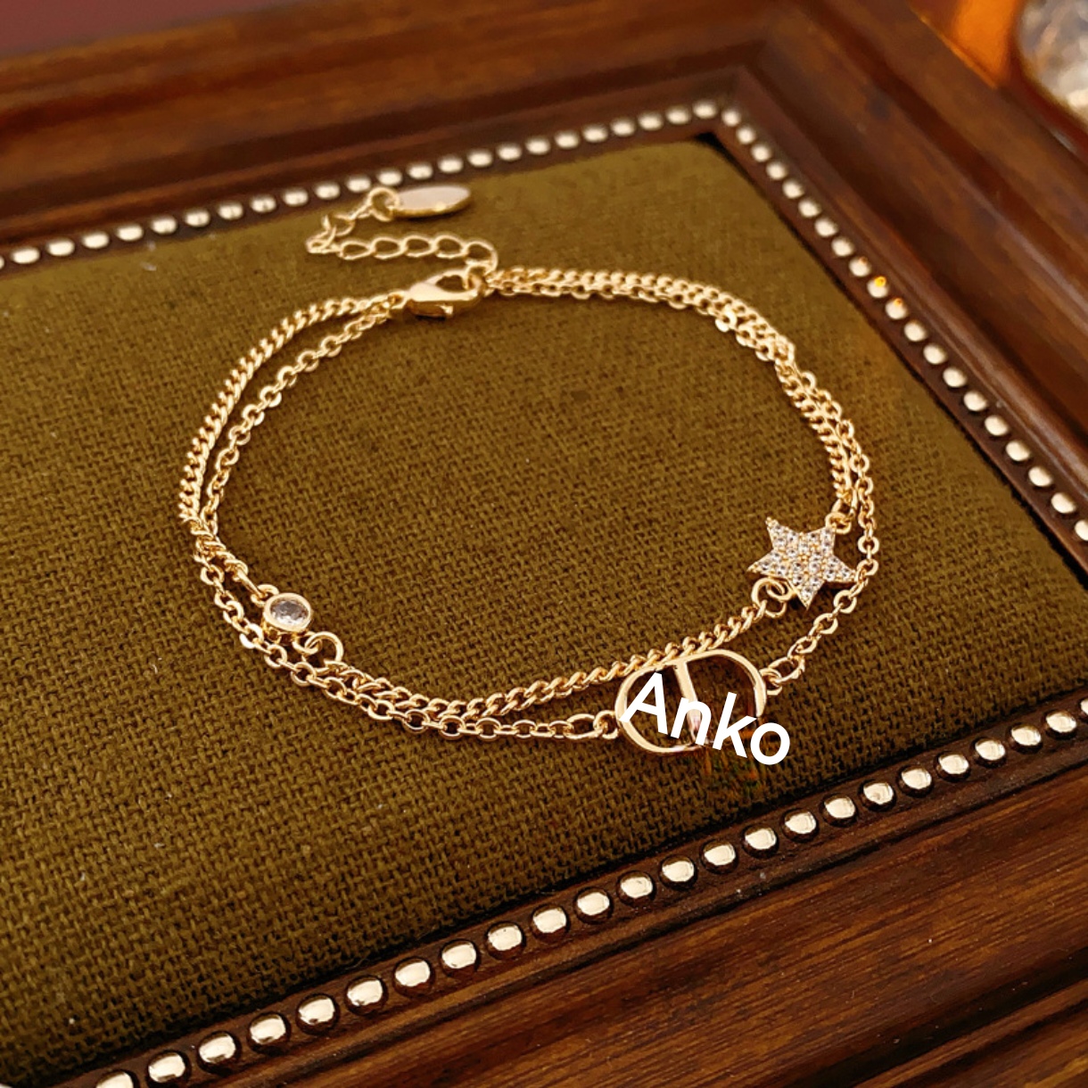 钛钢锆石手链 猪鼻子双层手链133