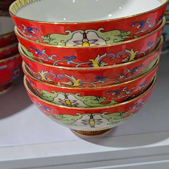 瓷片瑕疵珐琅彩5寸4个米饭碗6666666