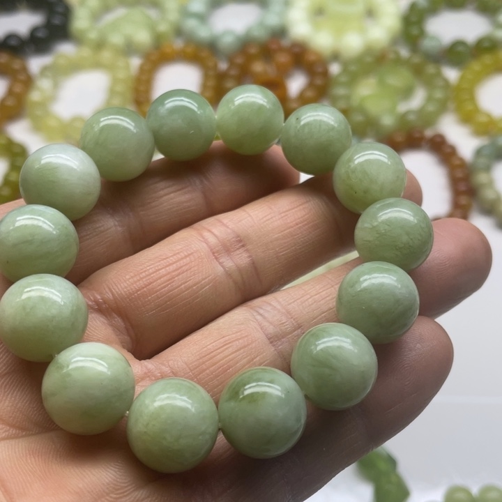 蛇纹石玉手串15未镶嵌