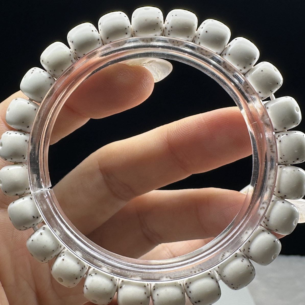 原脂原生态星月菩提手串天花板通体大留白9×8mm（一物一图）