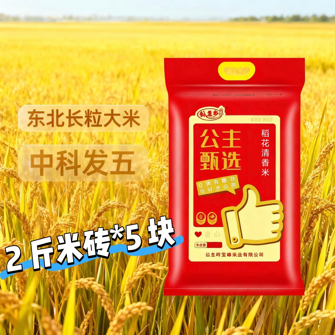 真空包装米砖东北吉林长粒大米中科发五农家自种直发寒地黑土种植