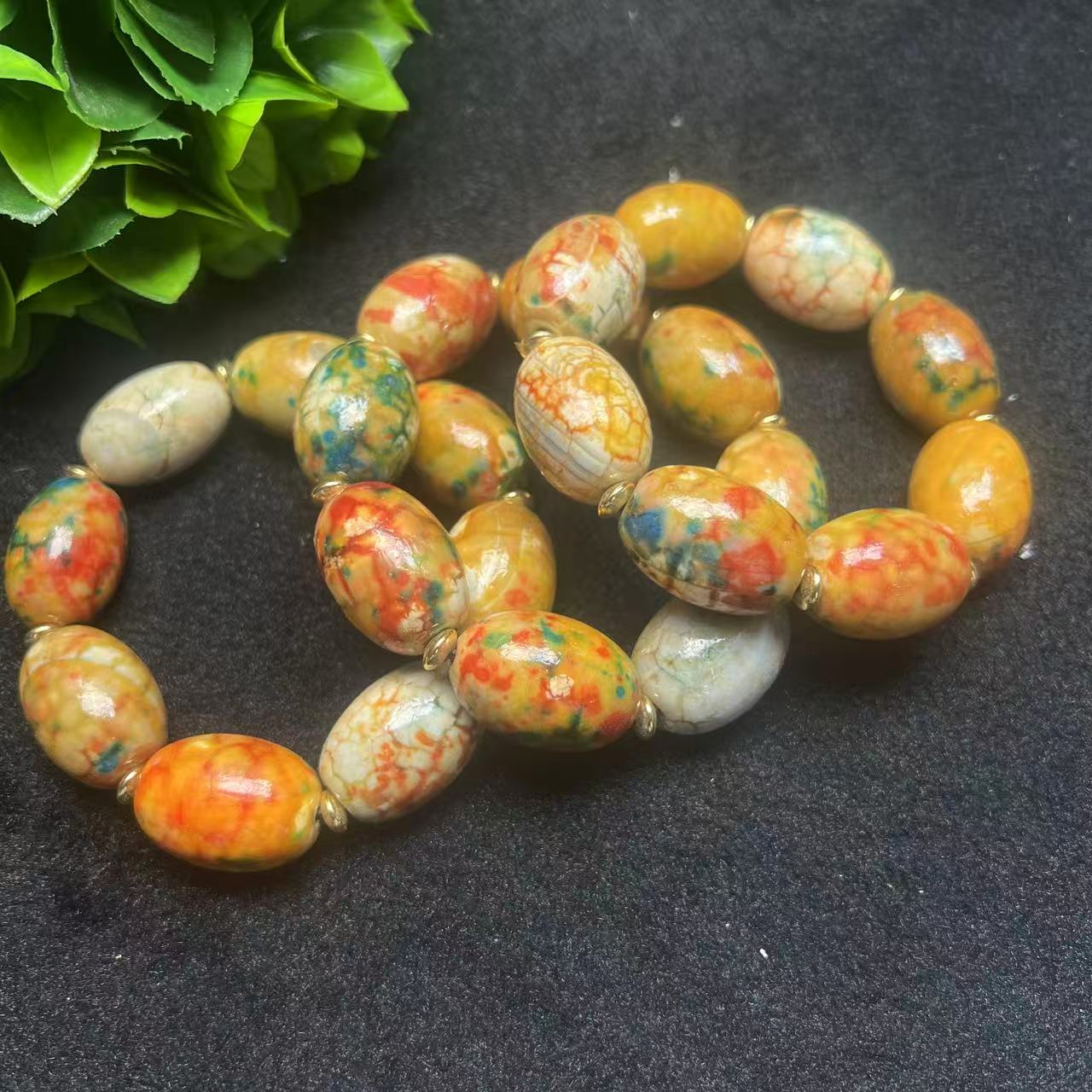 S8131【任会长珠宝】七彩明珠龙胆草玛瑙手串-多样性发货只发一件