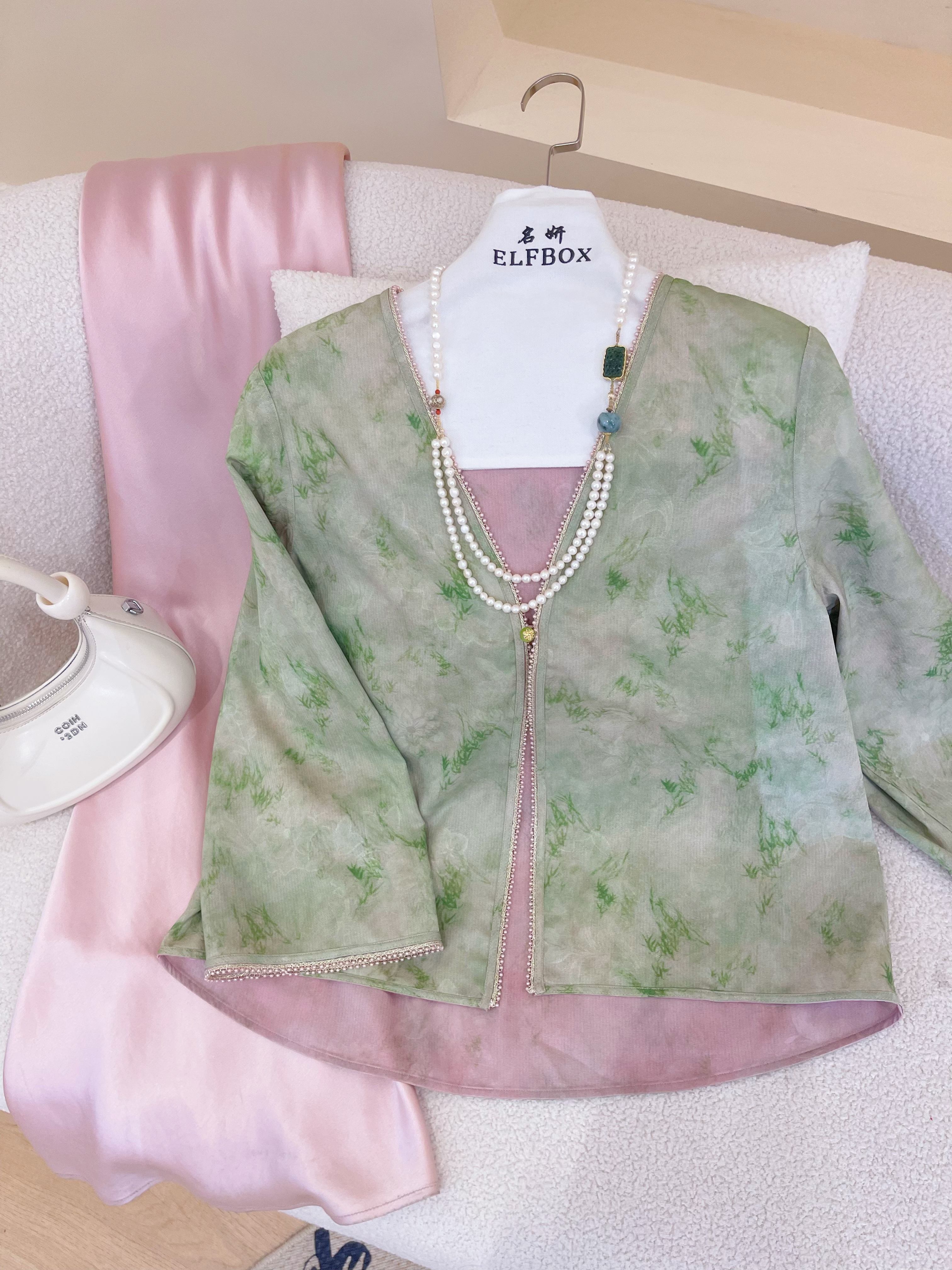 《晓君定制》5175《若黎》时尚新中式中国风双面双穿薄外套