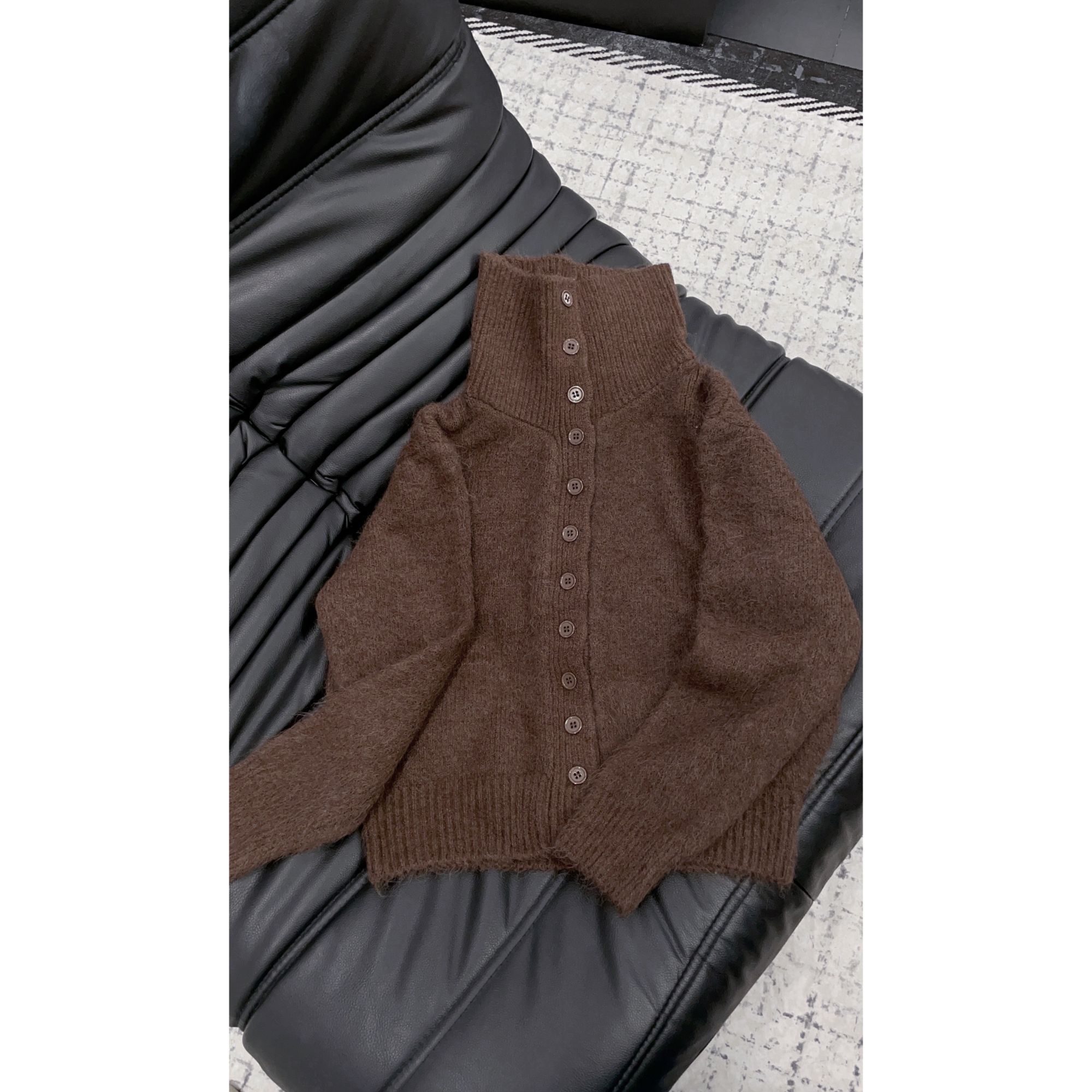 《An ni》【泽肉】秋冬新品宽松长袖高领羊毛羊绒上衣开衫Ani-C805