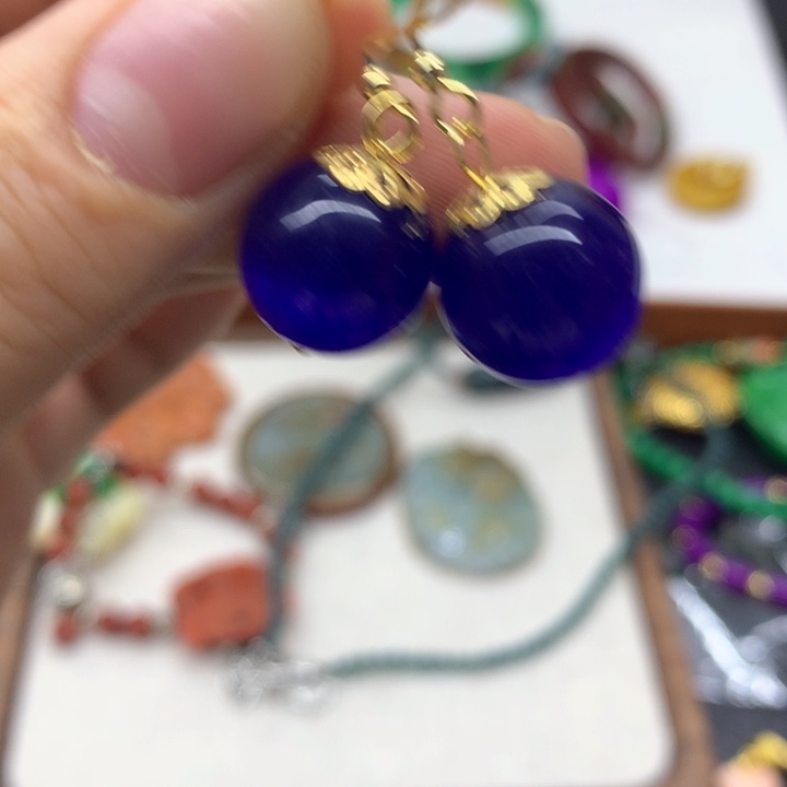 合金颈饰玛瑙/玉髓吊坠