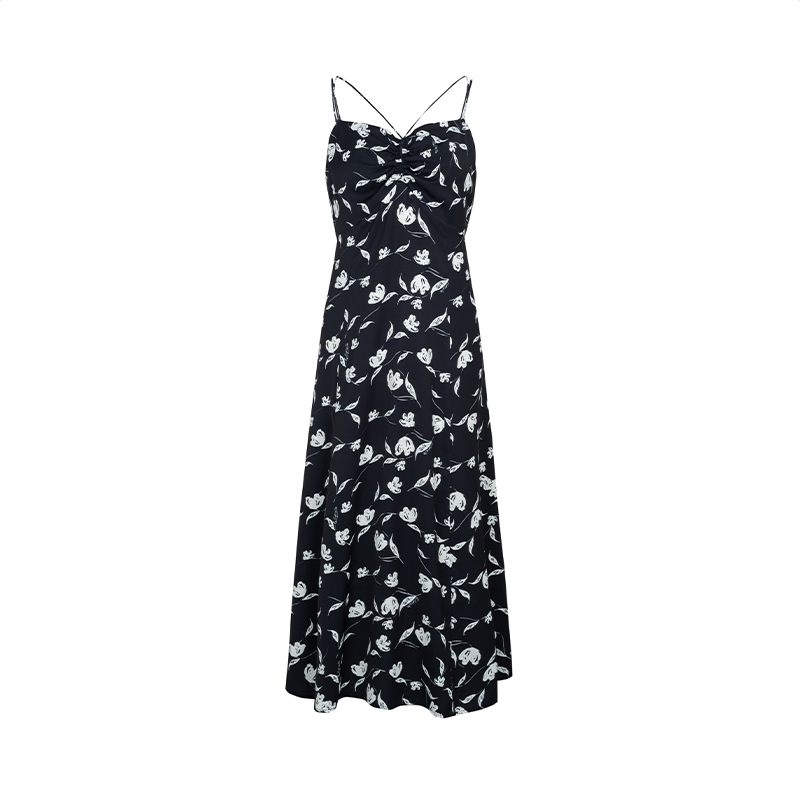 【尚雅专属】商场同款春秋新品印花双肩带吊带连衣裙N191B41063