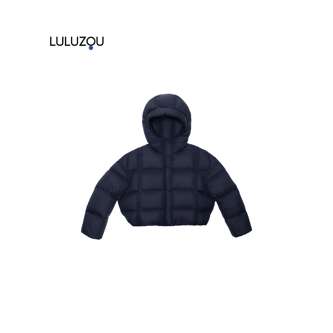 【线下实体店大爆款】luluzou 双拉链磁吸扣连帽鹅绒服12355