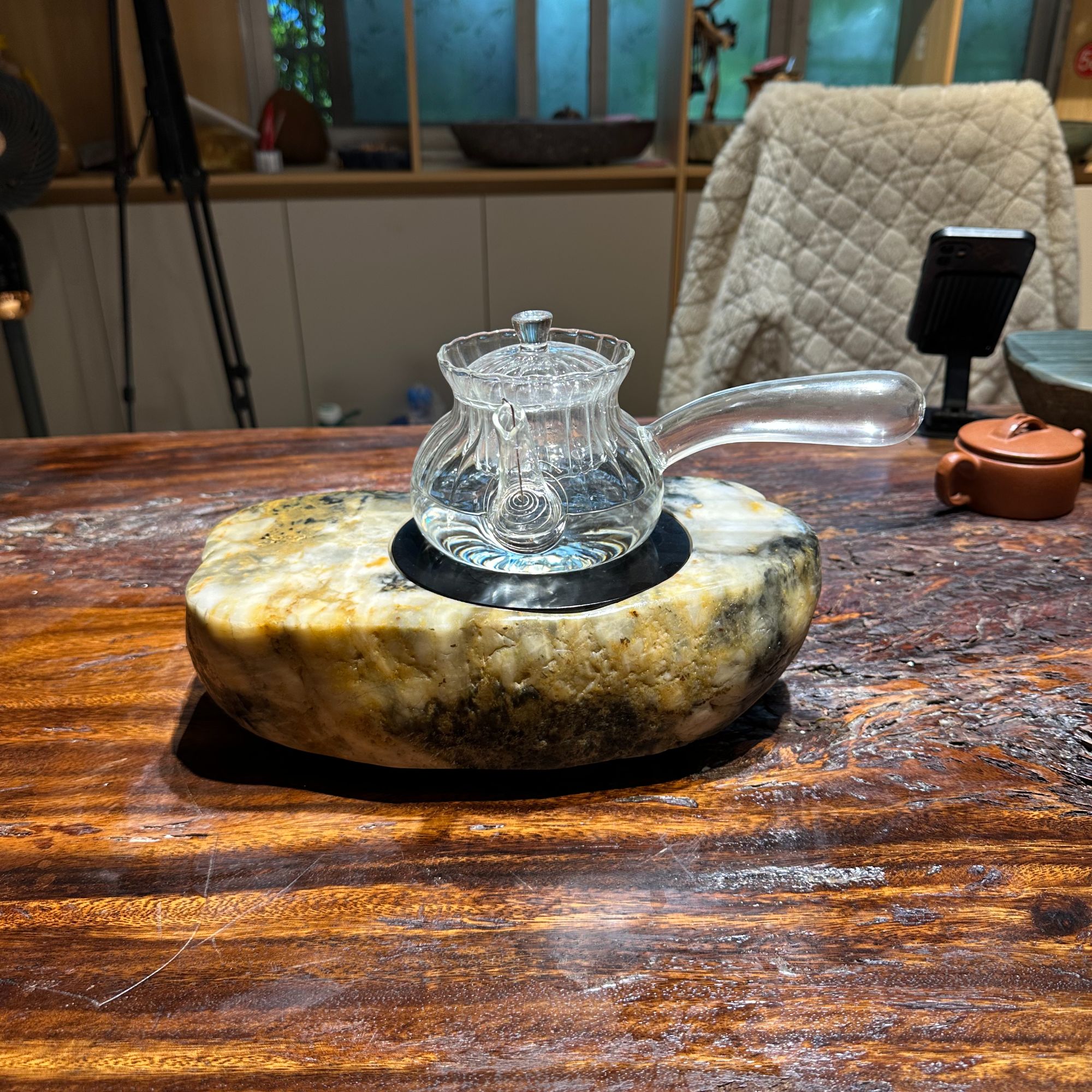 手工茶炉石头茶炉煮茶器电陶炉煮茶器家用茶道烧水创意耐热透明