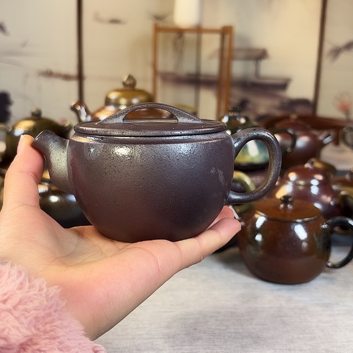 壶量**心柴烧紫砂壶汉瓦