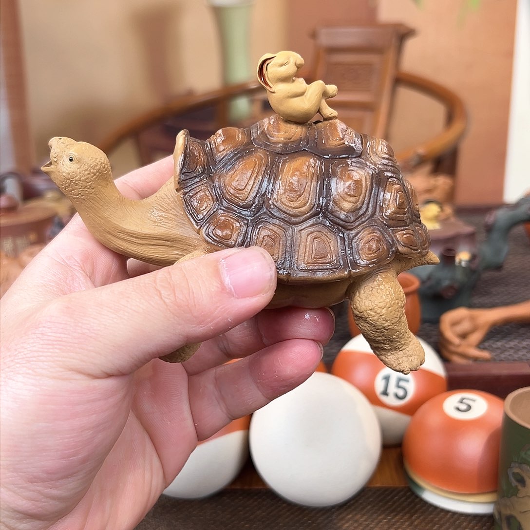 紫砂茶杯龟兔赛跑个那你看亏