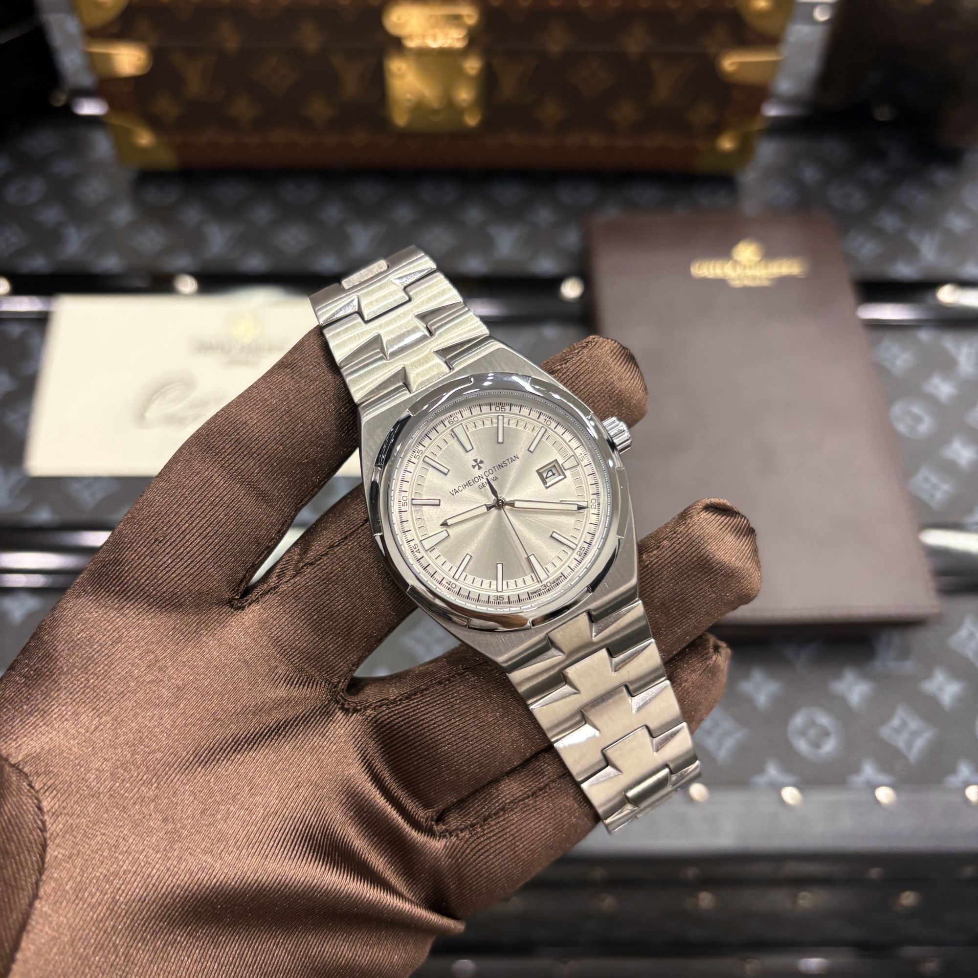 全新4500V/ 铂金/白面/全自动机械表【梓涵补贴】