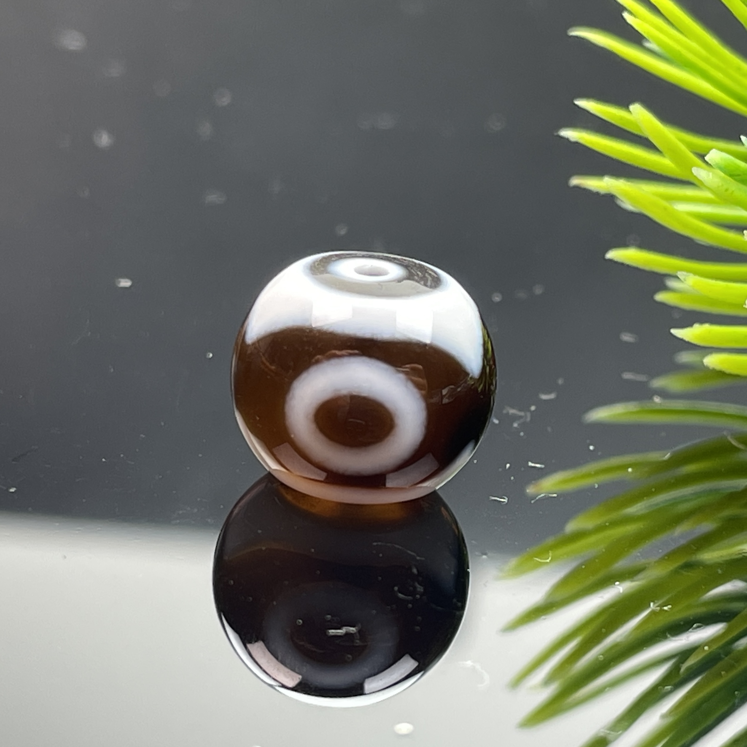 原矿珠改玉化料三眼老型天时地利人和尺寸12.5mm左右配顶珠配珠腰