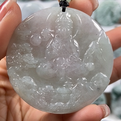 翡翠颈饰未镶嵌山水观音福利