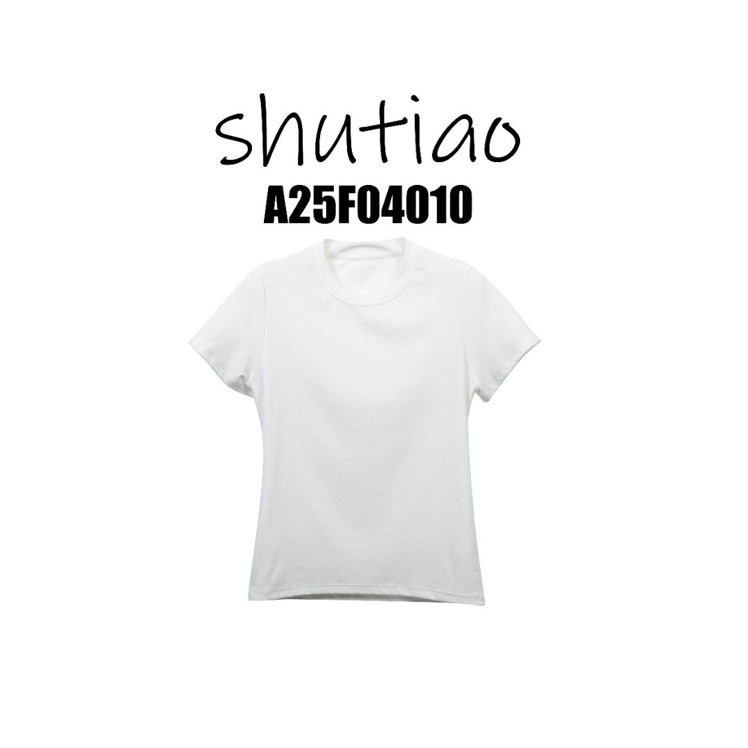 【SHUTIAO】2025夏季：新款小众设计款T恤A25F04010