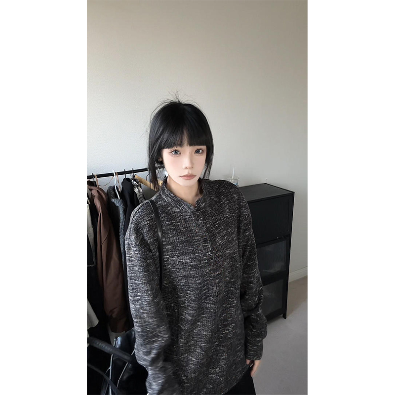 【6小时发货】老钱风亨利领针织卫衣男女同款秋冬美式重磅打底毛衣