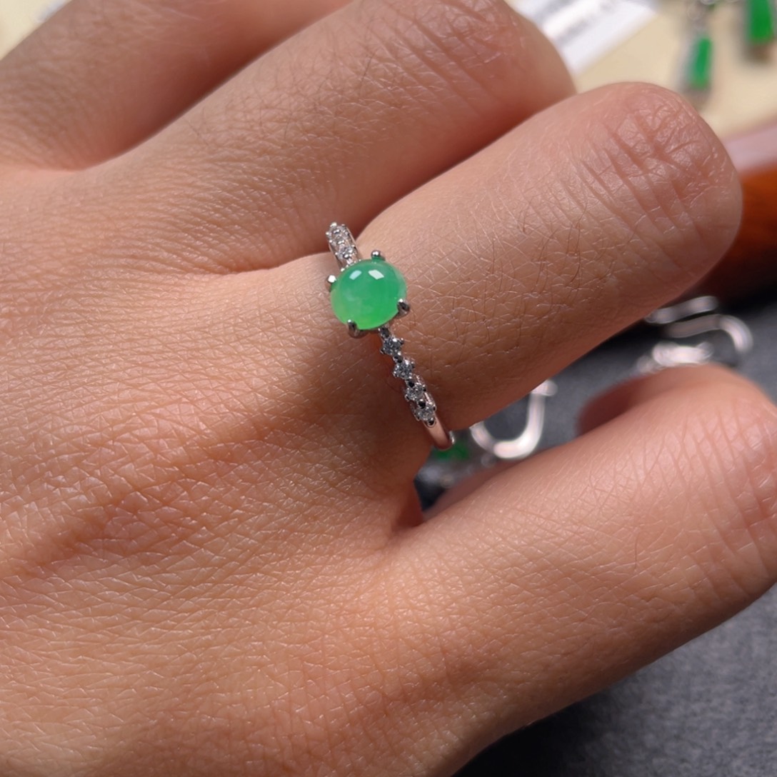 翡翠吊坠(不含链)银S925镶嵌戒指