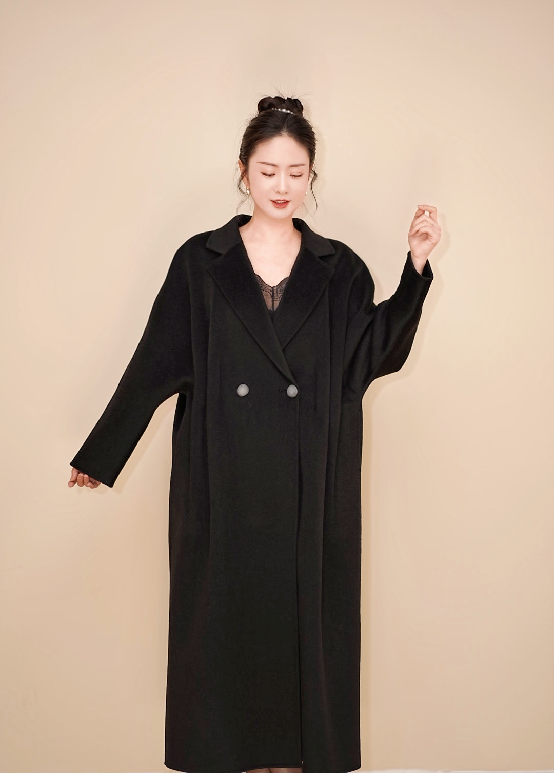 保暖抗寒女士冬季长款羊毛大衣