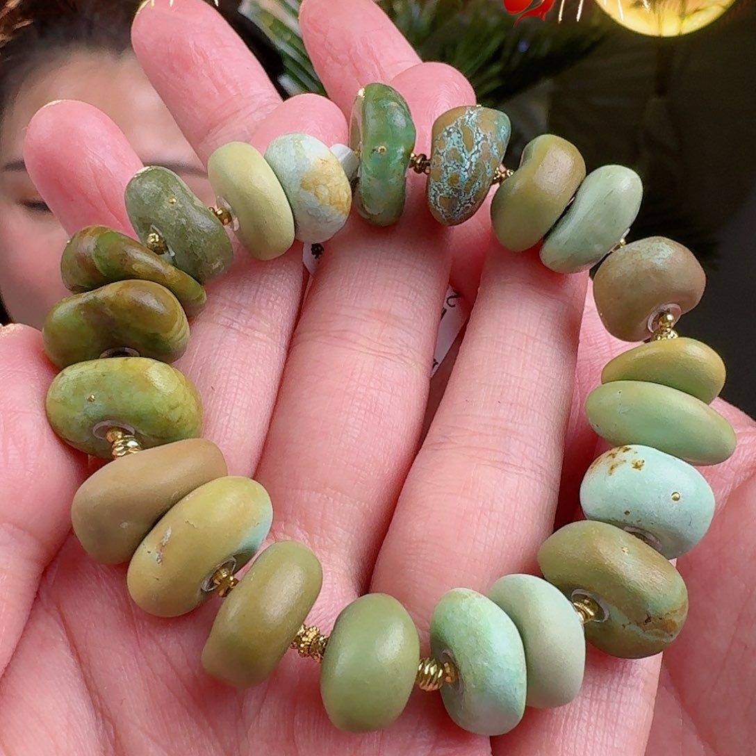 绿松石珠宝奇石18K金镶嵌