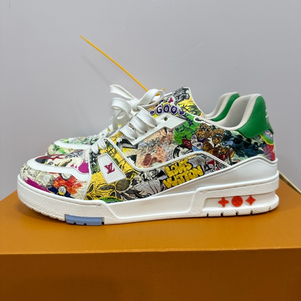 99新 LouisVuitton/路易威登 43码 trainer 涂鸦 秀款 板鞋