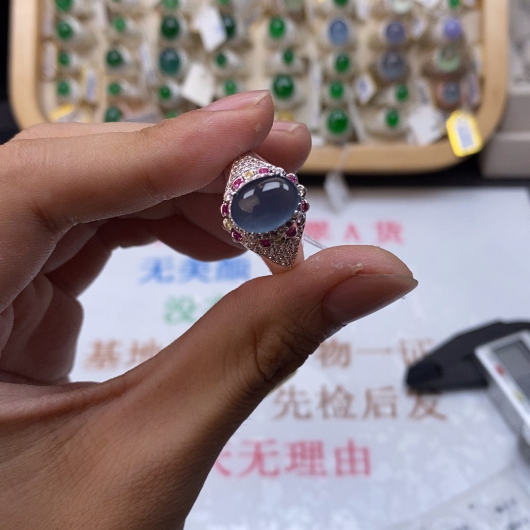 翡翠戒指未镶嵌天然缅甸翡翠a货